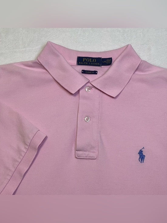 Ralph Lauren Other - Polo Ralph Lauren Classic Fit Pink Pique Short Sleeve Polo Men's Large Blue Pony